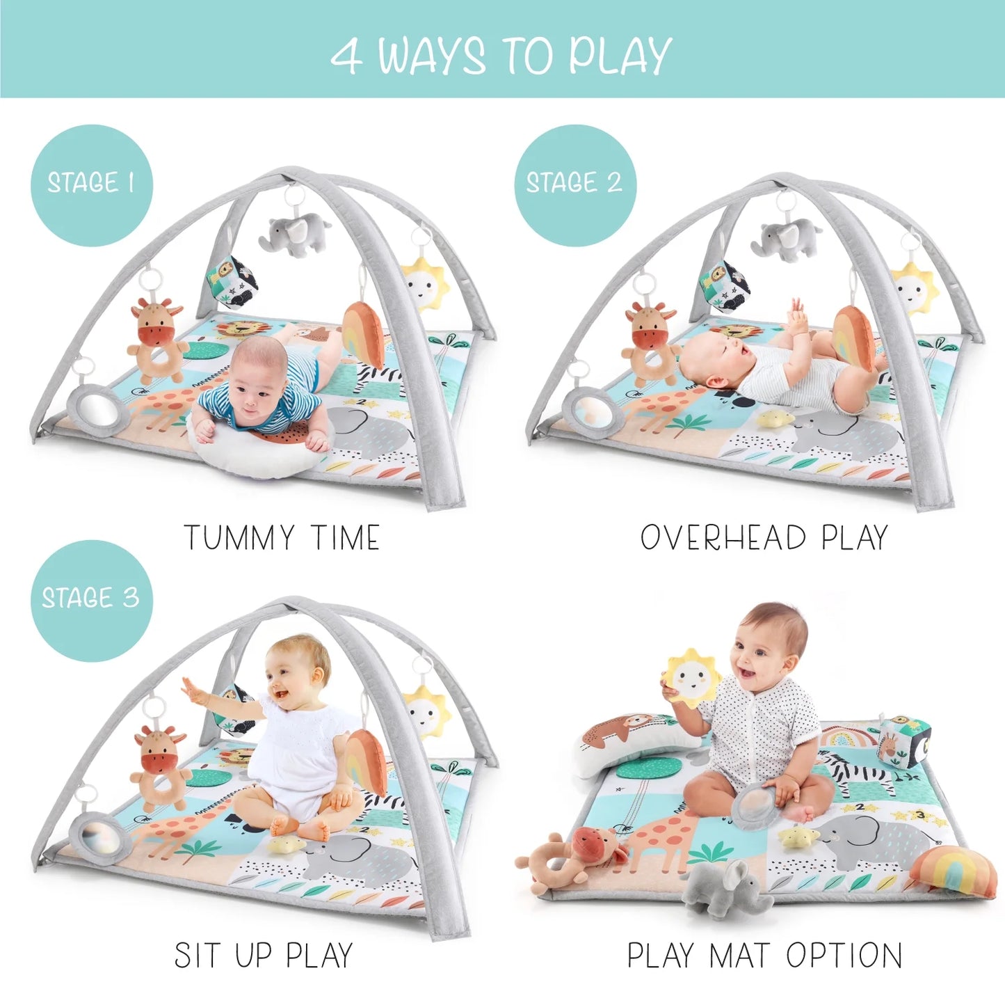 Safari 123, 7-In-1 Activity Gym and Play Mat for Baby