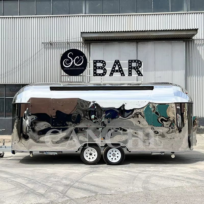 Removable Airstream Trailer Hamburger Carts Mobile Coffee Food Truck Mobile Food Carts Mobile Food Tralier