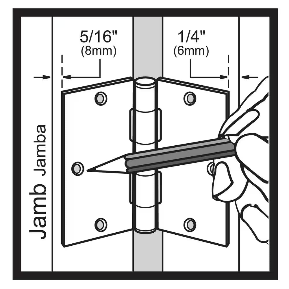 3-1/2 In. X 1/4 In. Radius Matte Black Squeak-Free Door Hinge