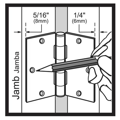 3-1/2 In. X 1/4 In. Radius Matte Black Squeak-Free Door Hinge