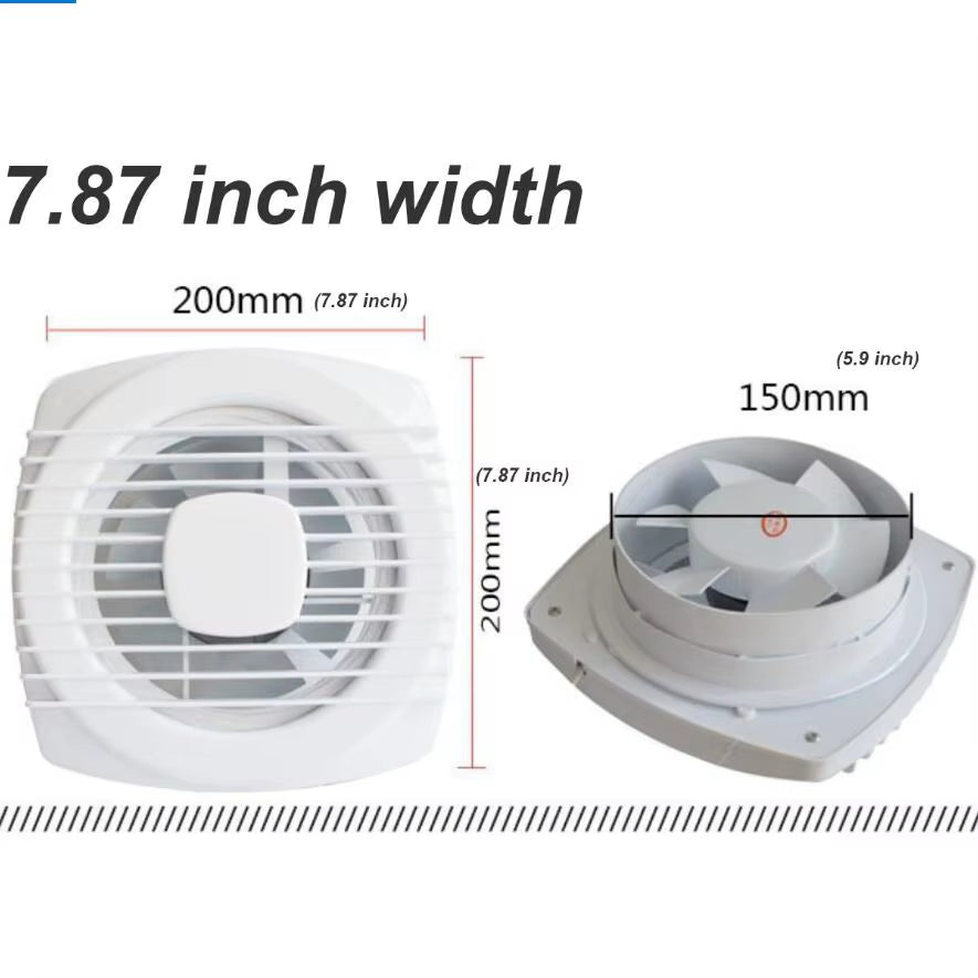 220V 4/6/7Inch 110/150/180Mm Silence Ventilating Strong Exhaust Extractor Fan for Window Wall Bathroom Toilet Kitchen Mounted