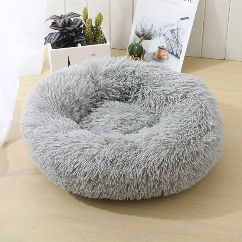 Round Cat Beds House Soft Long Plush Best Pet Dog Bed for Dogs Basket Pet Products Cushion Cat Bed Cat Mat Animals Sleeping Sofa