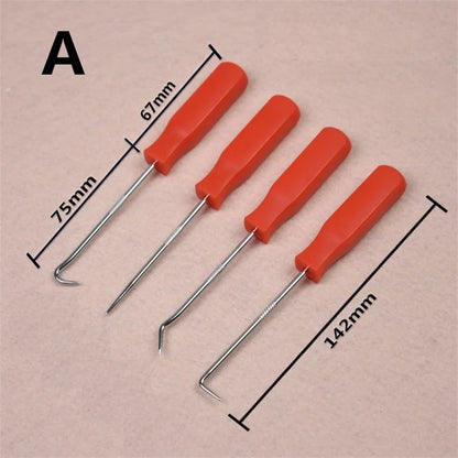 4Pcs Car Auto Vehicle Oil Seal Screwdrivers Set O Ring Removal Tool Gasket Puller Long Remover Tool Set Auto Car Pick and Hook