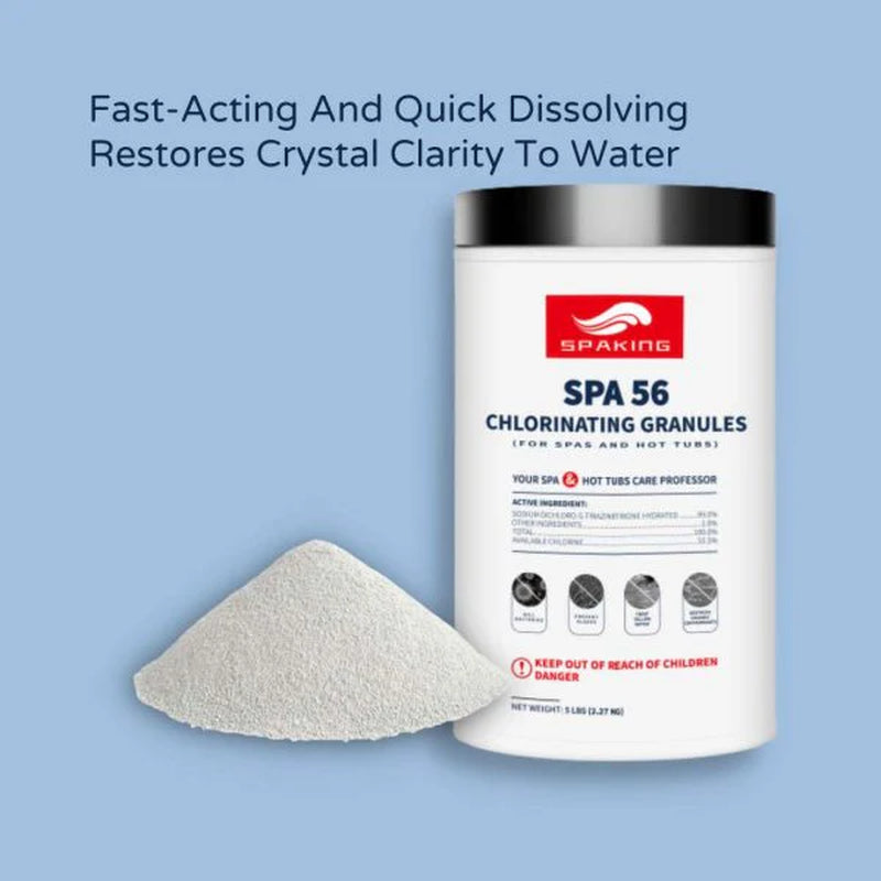 Chlorine Granules Pool Shock for Hot Tubs, Pools and Spas, Fast-Acting