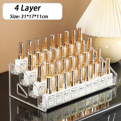 1/3/4/5/6/7 Layers Acrylic Nail Polish Display Organizer Gel Shelf Quick Install Cosmetic Rack Jewelry Stand Manicure Storage