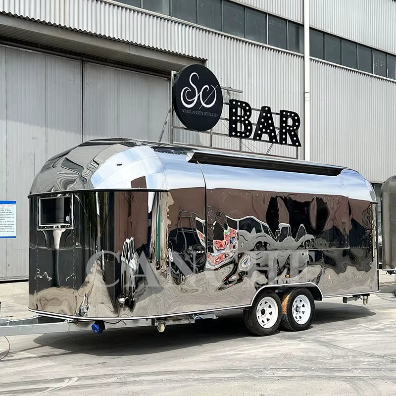 Removable Airstream Trailer Hamburger Carts Mobile Coffee Food Truck Mobile Food Carts Mobile Food Tralier