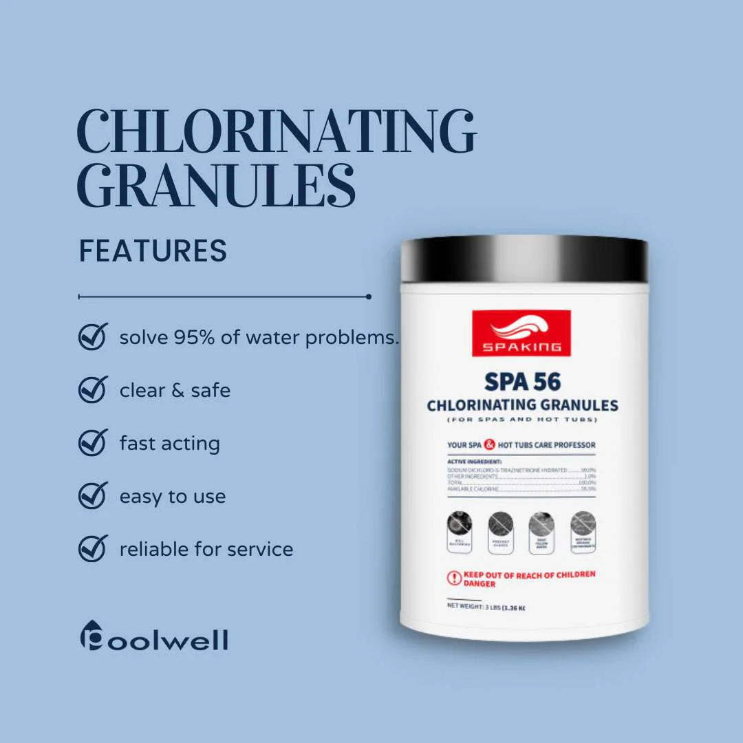 Chlorine Granules Pool Shock for Hot Tubs, Pools and Spas, Fast-Acting