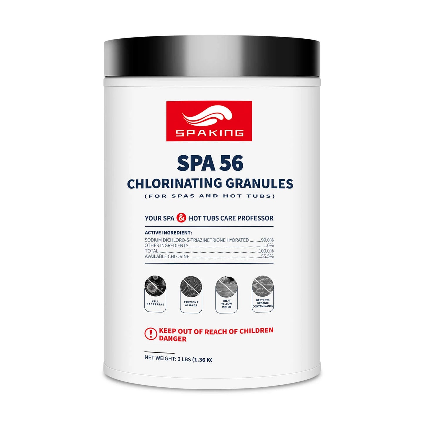 Chlorine Granules Pool Shock for Hot Tubs, Pools and Spas, Fast-Acting