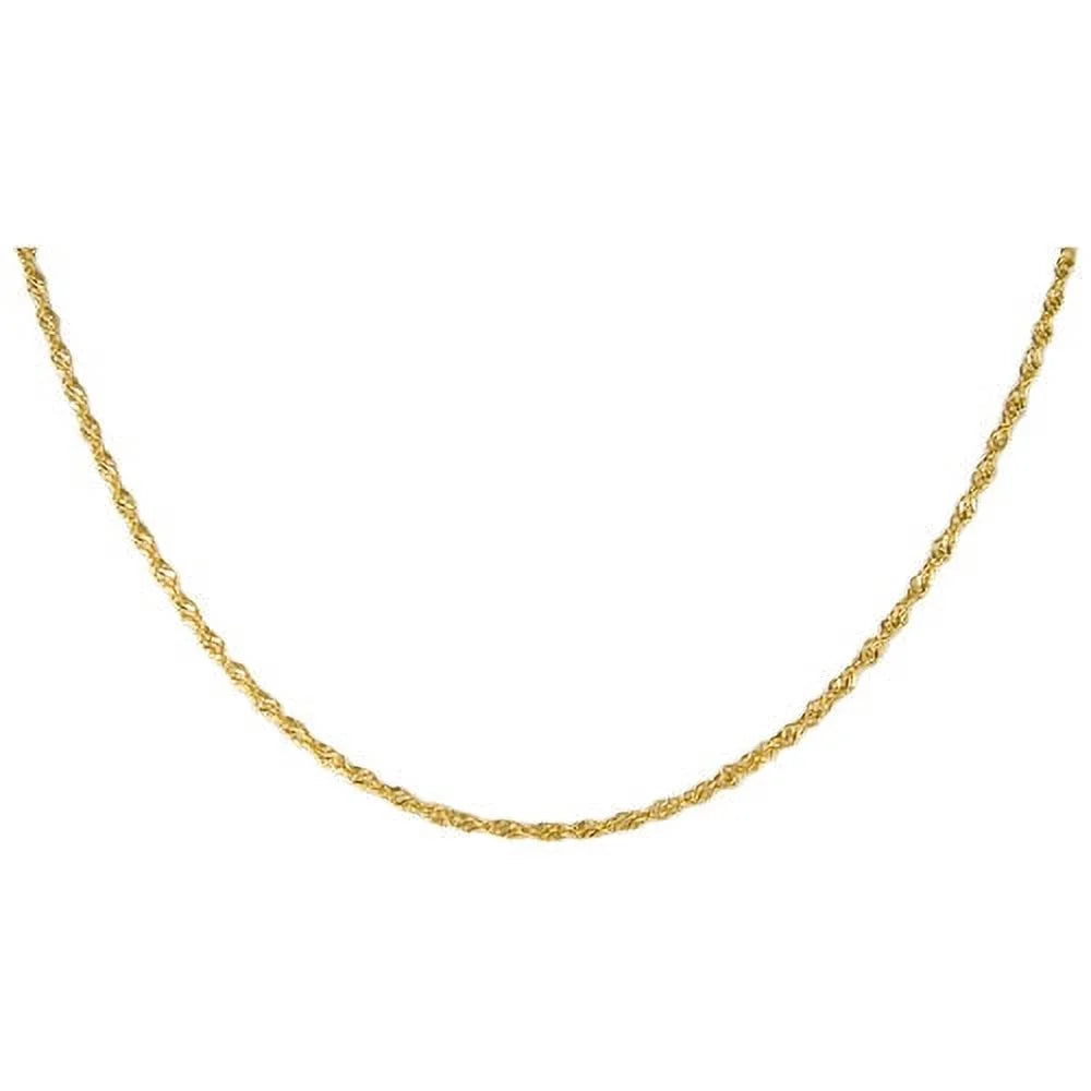 10K Yellow Gold DC Singapore Chain Necklace, 20"