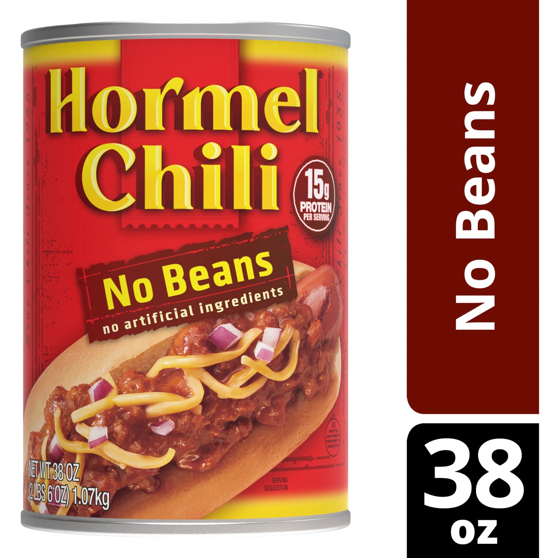 (3 Pack)  Chili No Beans, Shelf-Stable, 38 Oz Steel Can