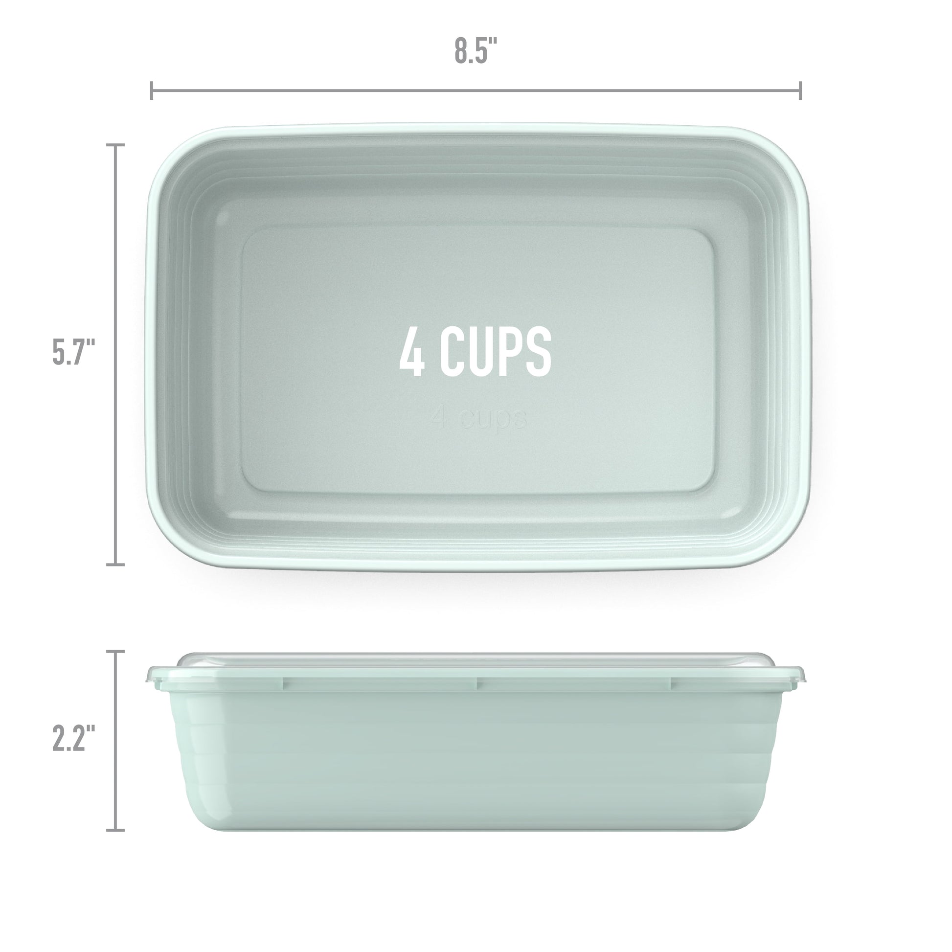 ® Prep 1-Compartment Containers - 20-Piece Meal Prep Kit: 10 Trays & 10 Lids - Lightweight, Durable, & Reusable Bpa-Free To-Go Food Containers; Microwave/Freezer/Dishwasher Safe - Mint