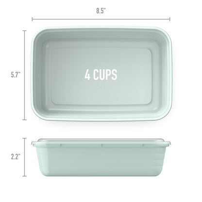 ® Prep 1-Compartment Containers - 20-Piece Meal Prep Kit: 10 Trays & 10 Lids - Lightweight, Durable, & Reusable Bpa-Free To-Go Food Containers; Microwave/Freezer/Dishwasher Safe - Mint