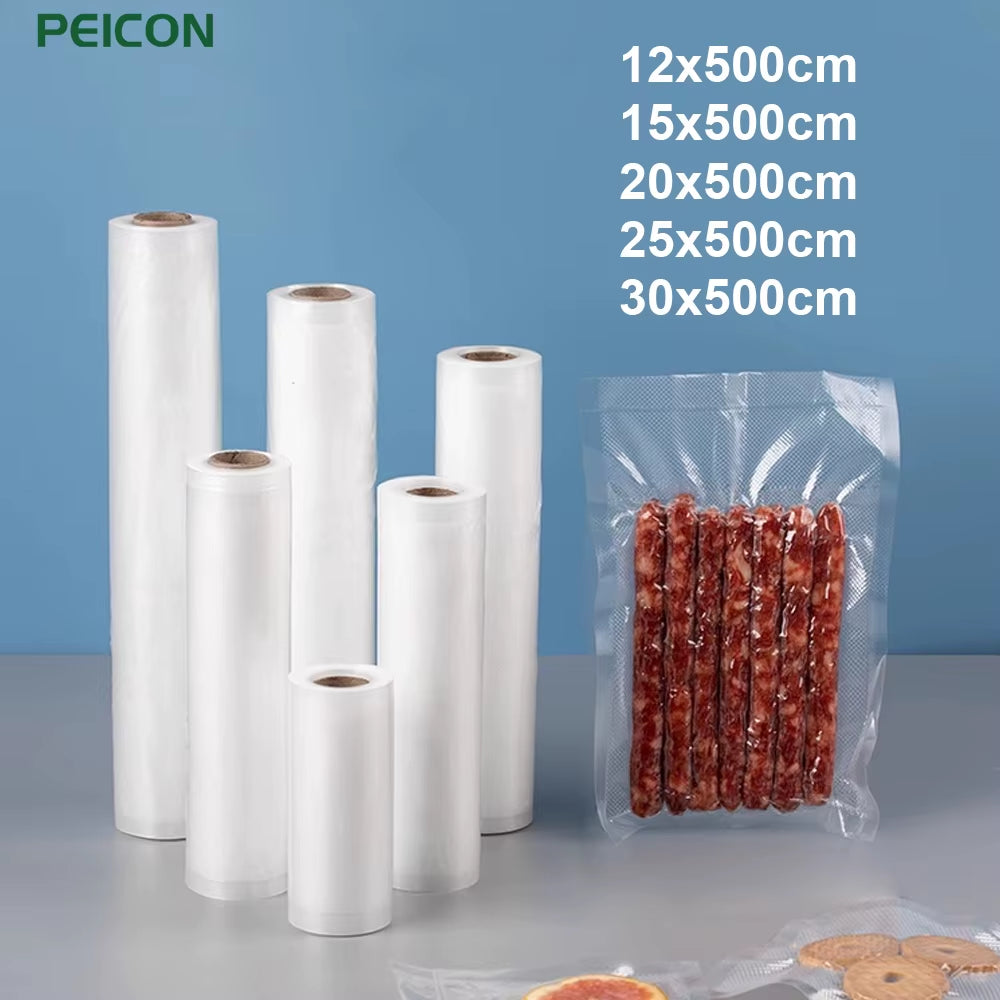 Food Vacuum Bags Sealer Storage Bags 5 Size for Kitchen Vacuum Sealer to Keep Food Fresh Saver Vacuum Packed Bags