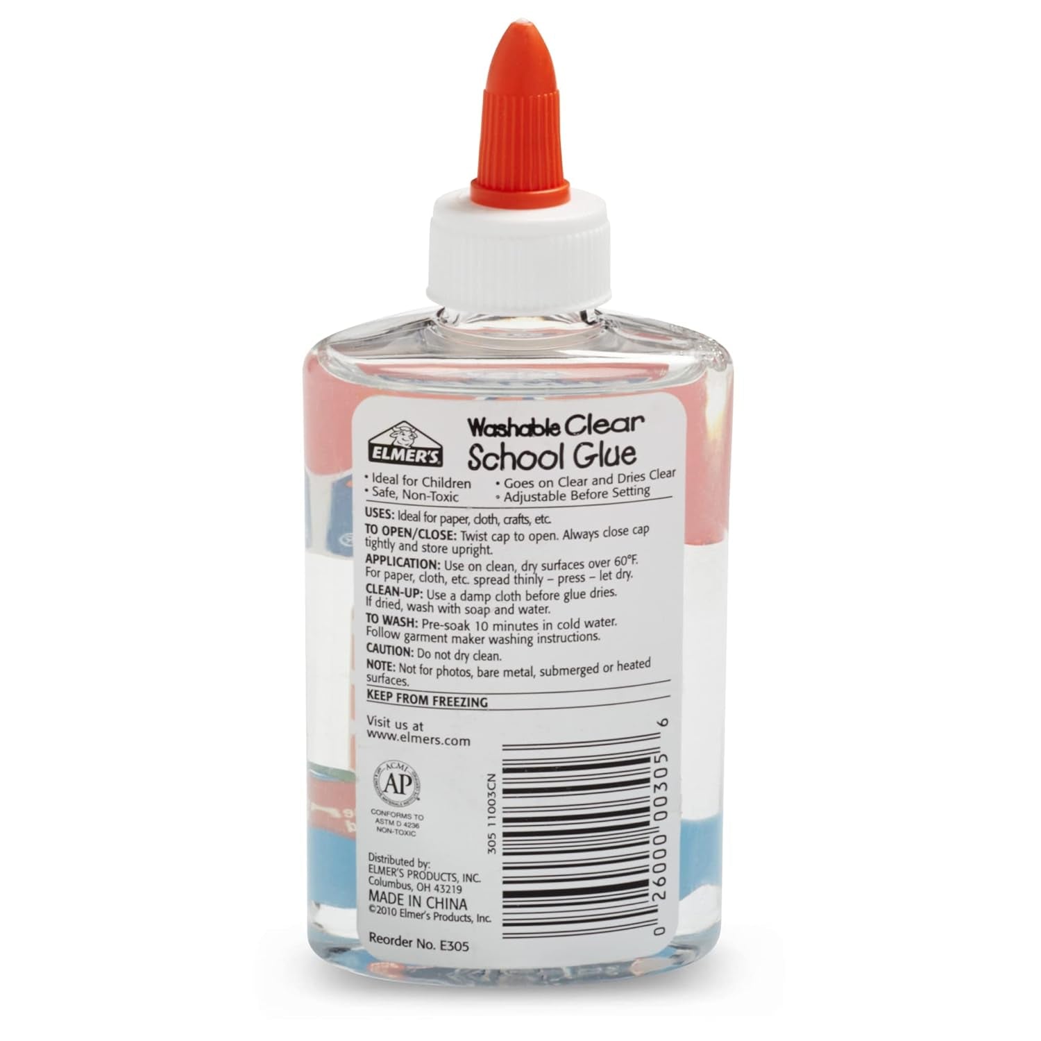 E305 School Glue Washble Clear, 5 Oz, Clear