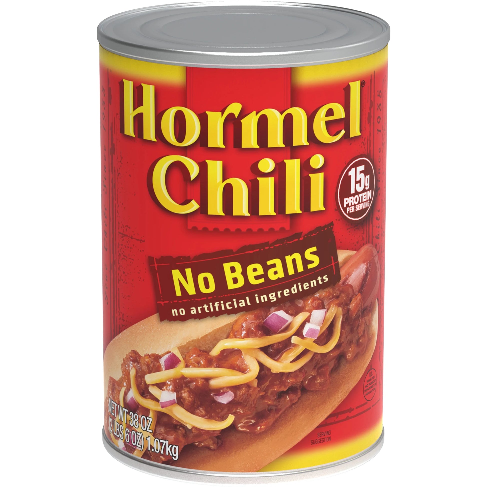 (3 Pack)  Chili No Beans, Shelf-Stable, 38 Oz Steel Can