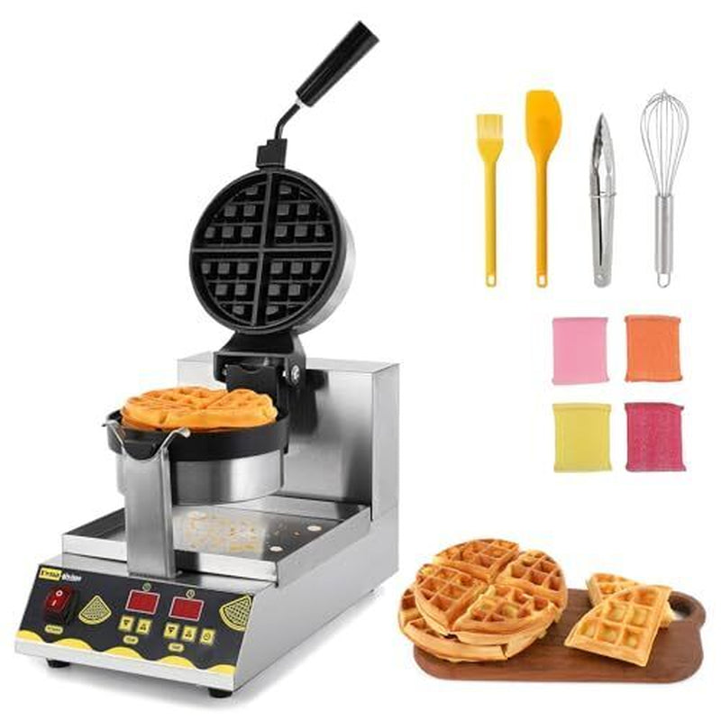 Belgian Waffle Maker Commercial Intelligent round Waffle Maker Rotating 180°