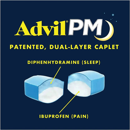 PM Pain Reliever/Nighttime Sleep Aid Ibuprofen Safe Effective, 2-Pack