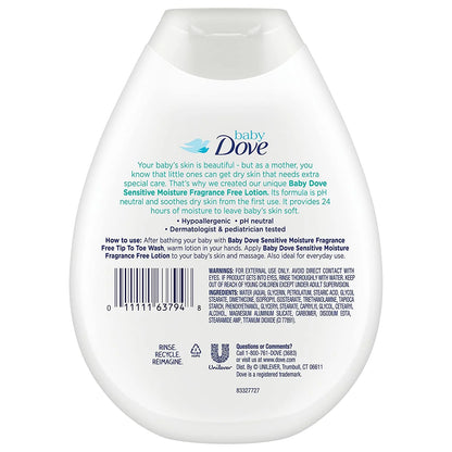 Dove Baby Lotion, Sensitive Moisture 13 Oz (Pack of 2)