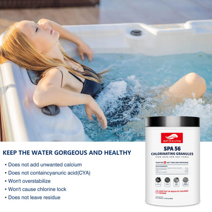 Chlorine Granules Pool Shock for Hot Tubs, Pools and Spas, Fast-Acting