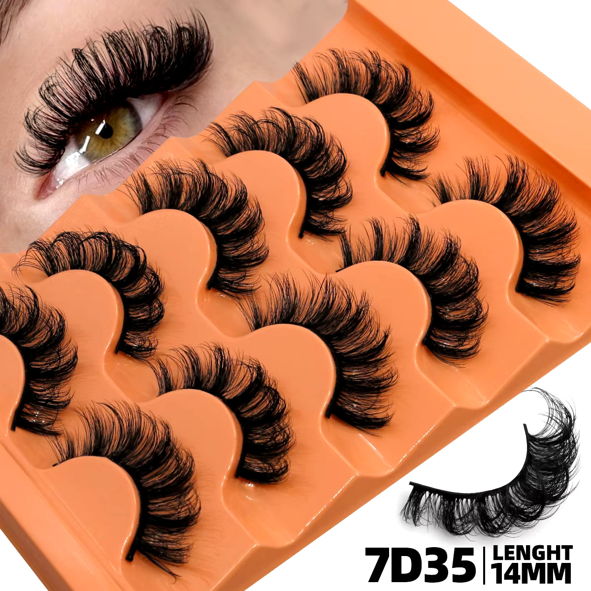 5 Pairs Fluffy Eyelashes 8D Volume False Lashes Russian Strip Lashes Extensions Thick Soft Curly Fake Lashes Makeup