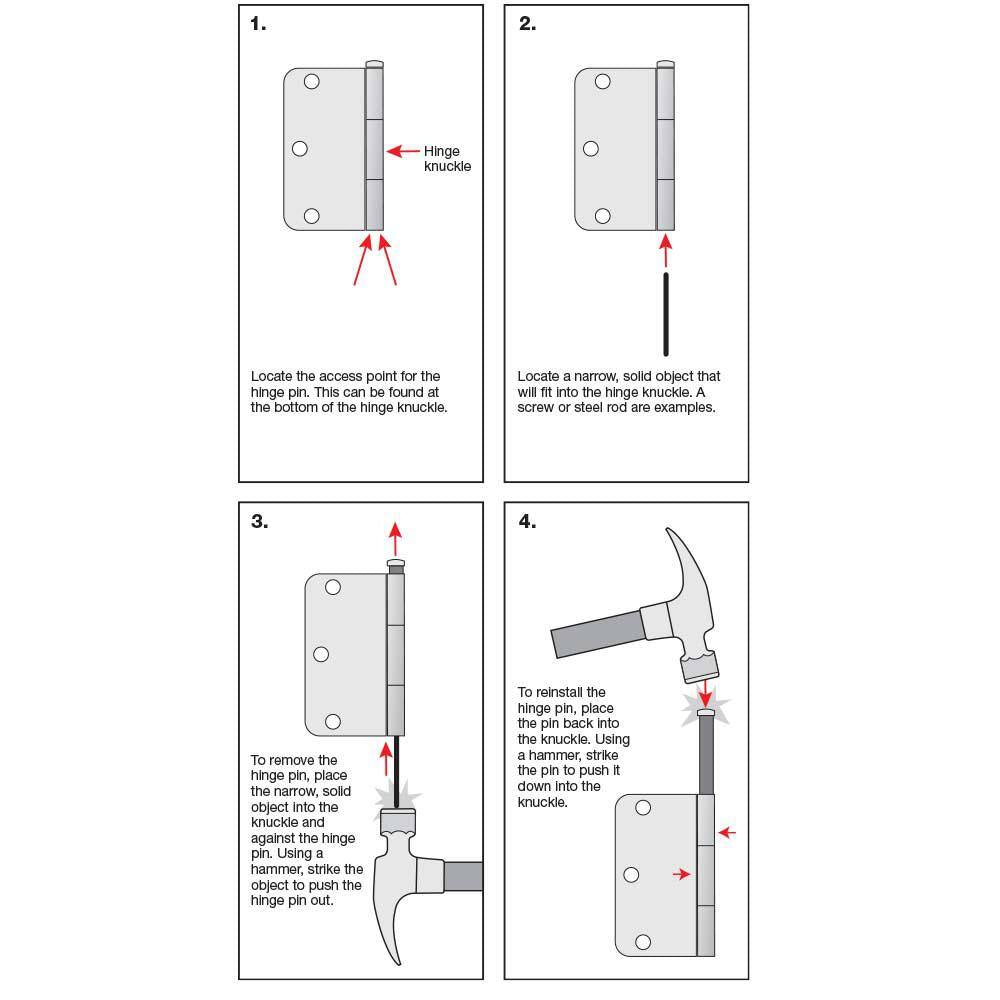 3-1/2 In. X 1/4 In. Radius Matte Black Squeak-Free Door Hinge