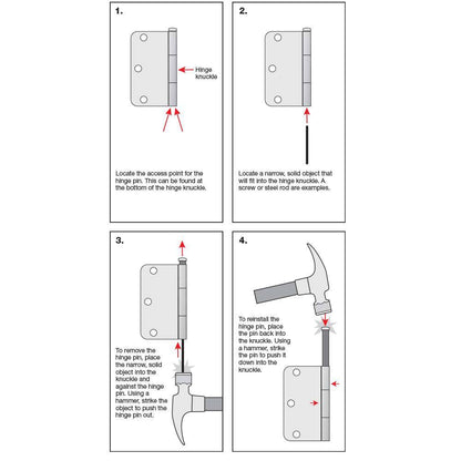 3-1/2 In. X 1/4 In. Radius Matte Black Squeak-Free Door Hinge