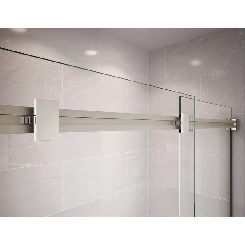 Duel Brushed Nickel 56-In to 59-In W X 59-In H Frameless Bypass Sliding Bathtub Door