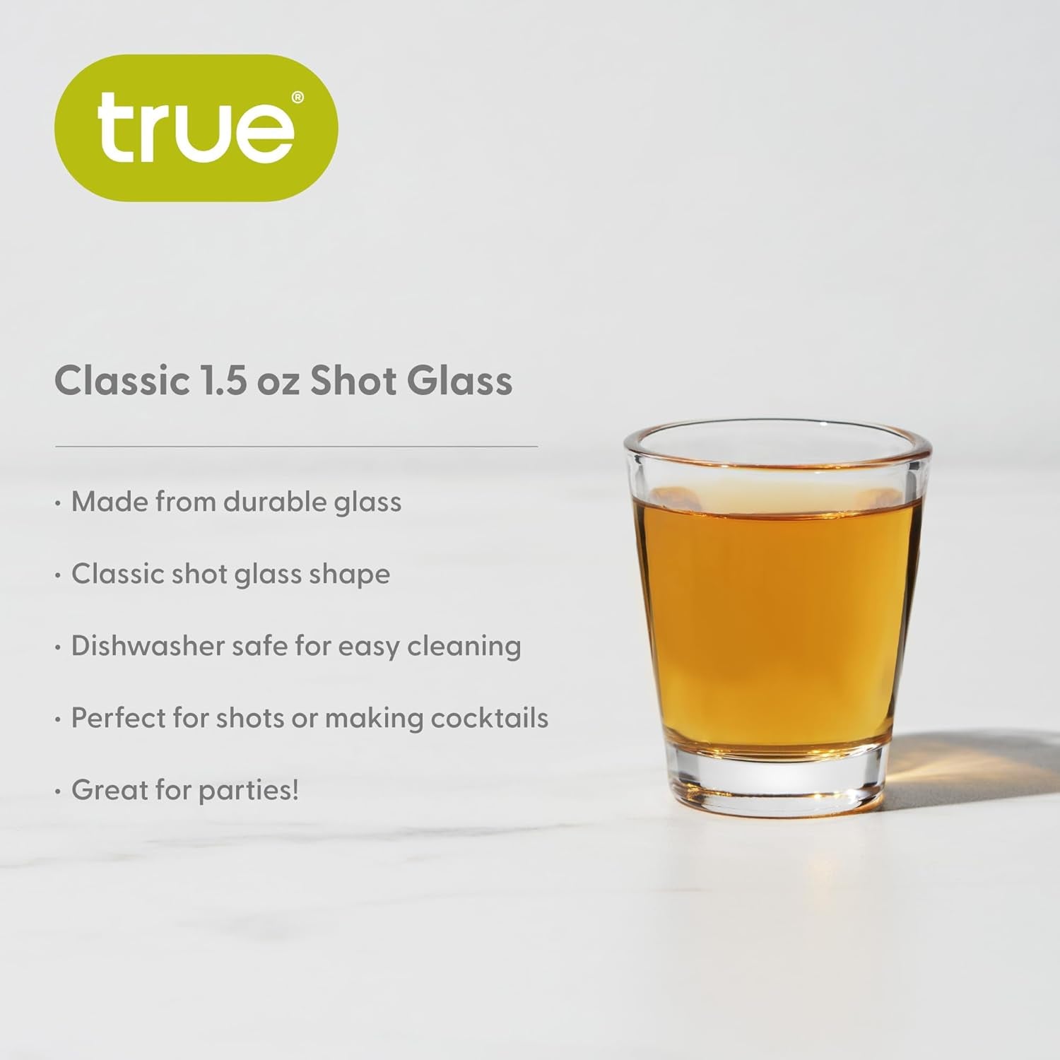 Classic Shot Glass, Plain Shot Glasses Perfect for Tequila and Whiskey, Reusable Measuring Shot Glass, Set of 1, 1.5 Oz.