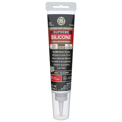 Supreme Silicone Caulk 2.8 Oz. K&B Sealant Clear