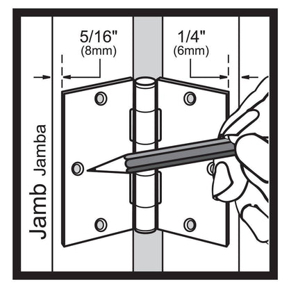 3-1/2 In. X 1/4 In. Radius Oil-Rubbed Bronze Squeak-Free Door Hinge