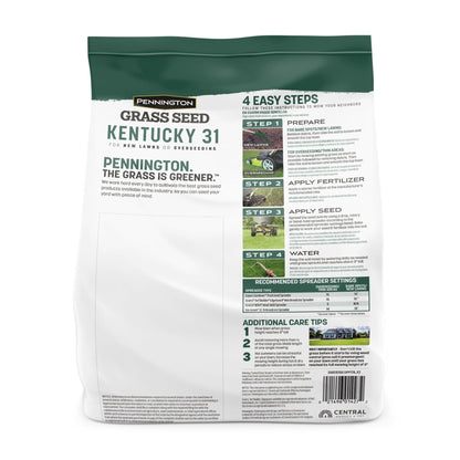 Kentucky 31 Tall Fescue Grass Seed, for Sun to Partial Shade, 3 Lb., 1 Bag