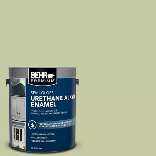 1 Gal. #M350-3 Sap Green Urethane Alkyd Semi-Gloss Enamel Interior/Exterior Paint