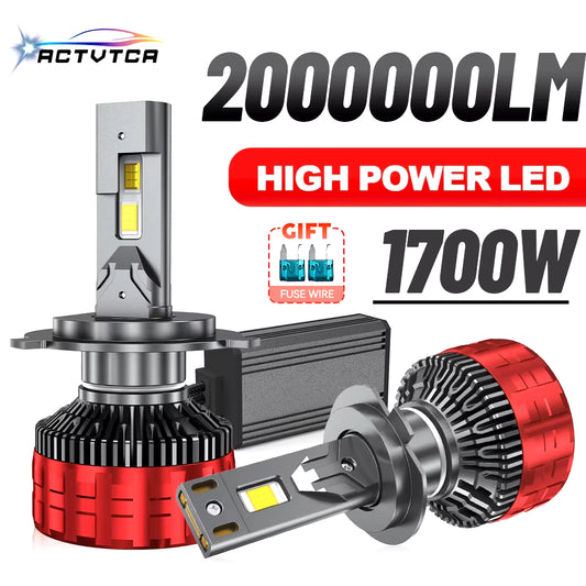 ACTVTCA 1700W 2000000LM H4 H7 LED Headlights 6000K Headlamp H1 Led H11 H8 H3 HB3 9005 HB4 9006 9007 9008 H13 9012 H9 Car Lights