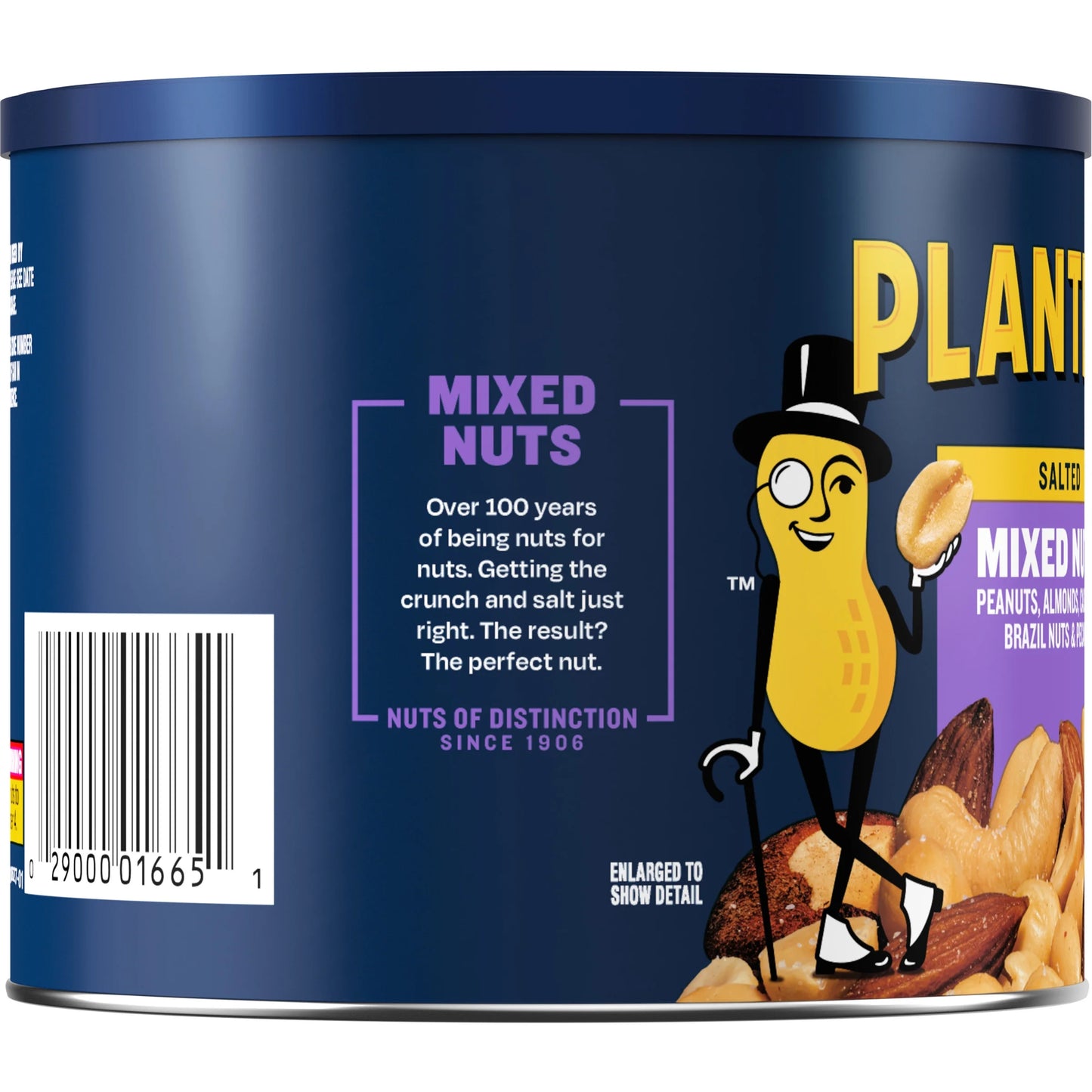 Salted Mixed Nuts, Party Snacks, Plant-Based Protein 10.3Oz (1 Canister)