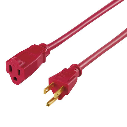 50FT 14AWG 3 Prong Red for Indoor and Outdoor Use Extension Cord, 15 Amps