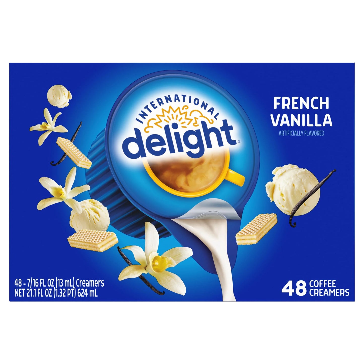 (3 Pack)  French Vanilla Coffee Creamer Singles, 48 Count