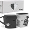 - Coffee Mugs/Kissing Mugs Set Ceramic with Gift Box (Gray)