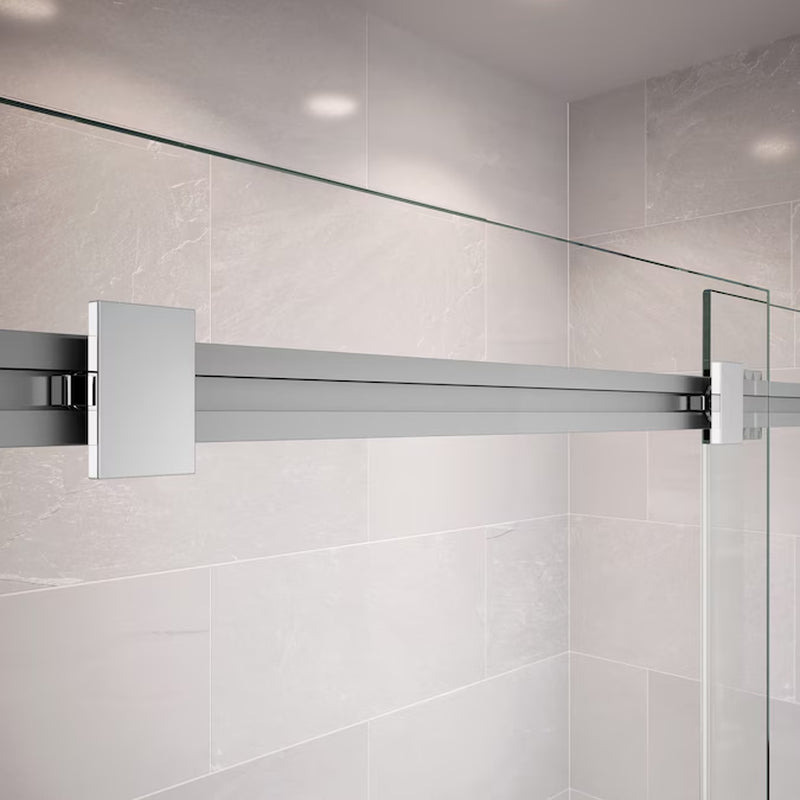 Duel Brushed Nickel 56-In to 59-In W X 59-In H Frameless Bypass Sliding Bathtub Door