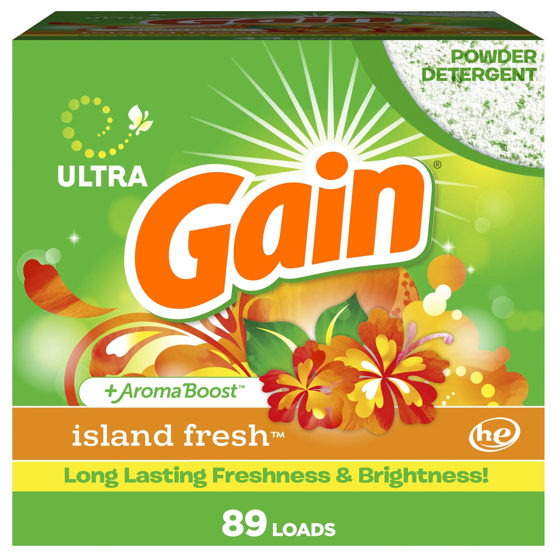 Powder Laundry Detergent, Island Fresh Scent, 91 Oz, 89 Loads