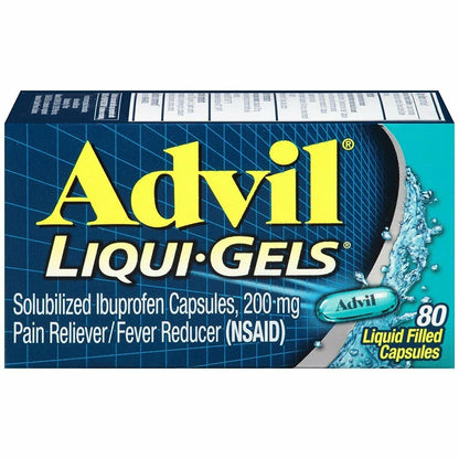 Liqui-Gels Pain Reliever and Fever Reducer, Ibuprofen 200Mg for Pain Relief - 80 Liquid Filled Capsules