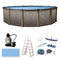 Riviera 27-Ft round 54-In Deep 8-In Top Rail Metal Wall Swimming Pool Package