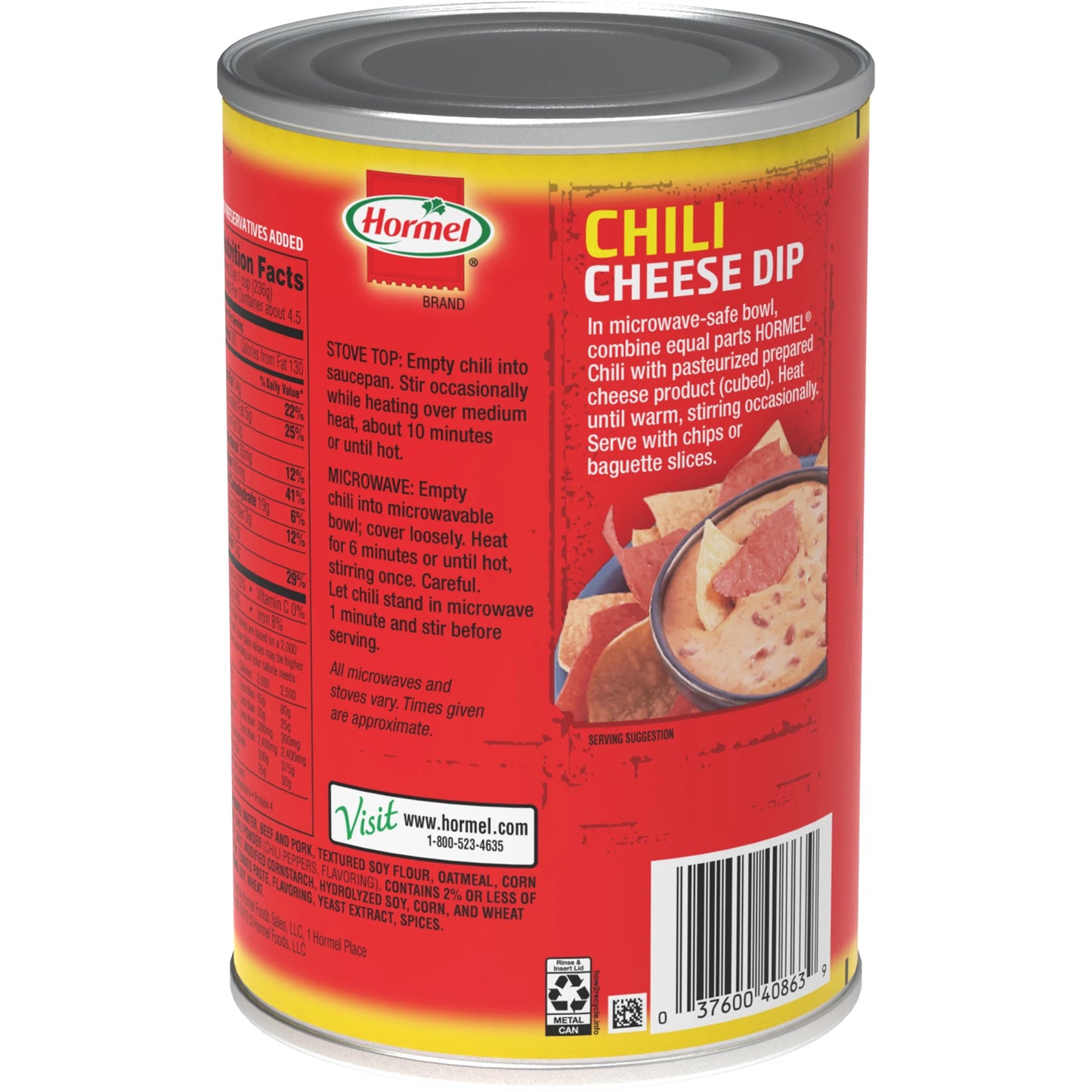 (3 Pack)  Chili No Beans, Shelf-Stable, 38 Oz Steel Can