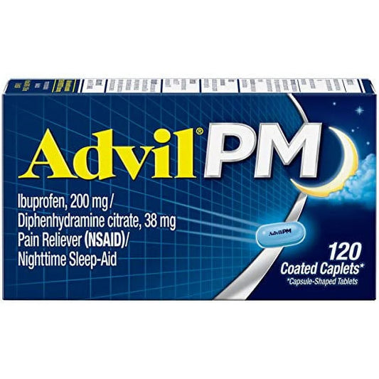 Pm Pain Reliever Caplets, Nighttime Sleep Aid, 120 Ea, 6 Pack