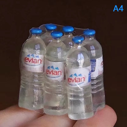 1:12 Resin Mini Simulation Mineral Water Bottle Model Doll House Miniature Kids Gift Toys Home Decoration Accessories