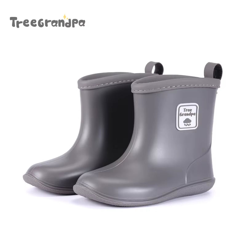 Child Boy Rubber Rain Shoes Girls Boys Kid Ankle Rain Boots Waterproof Shoes round Toe Water Shoes Soft Toddler Rubber Shoes