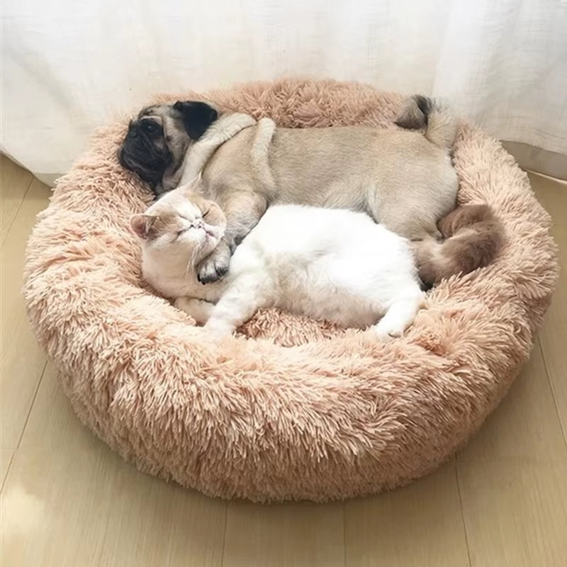 Round Cat Beds House Soft Long Plush Best Pet Dog Bed for Dogs Basket Pet Products Cushion Cat Bed Cat Mat Animals Sleeping Sofa