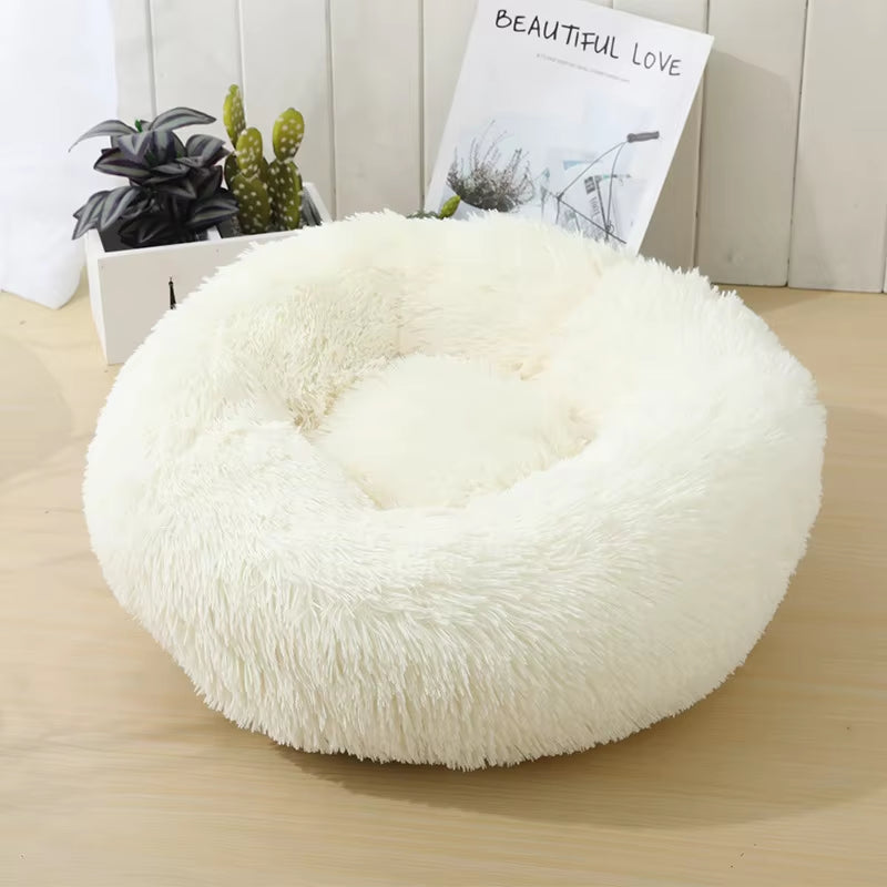 Round Cat Beds House Soft Long Plush Best Pet Dog Bed for Dogs Basket Pet Products Cushion Cat Bed Cat Mat Animals Sleeping Sofa