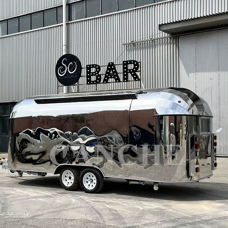 Removable Airstream Trailer Hamburger Carts Mobile Coffee Food Truck Mobile Food Carts Mobile Food Tralier