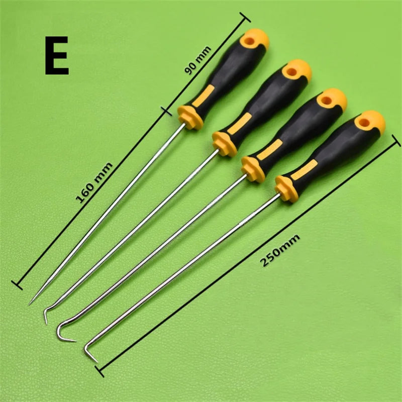 4Pcs Car Auto Vehicle Oil Seal Screwdrivers Set O Ring Removal Tool Gasket Puller Long Remover Tool Set Auto Car Pick and Hook