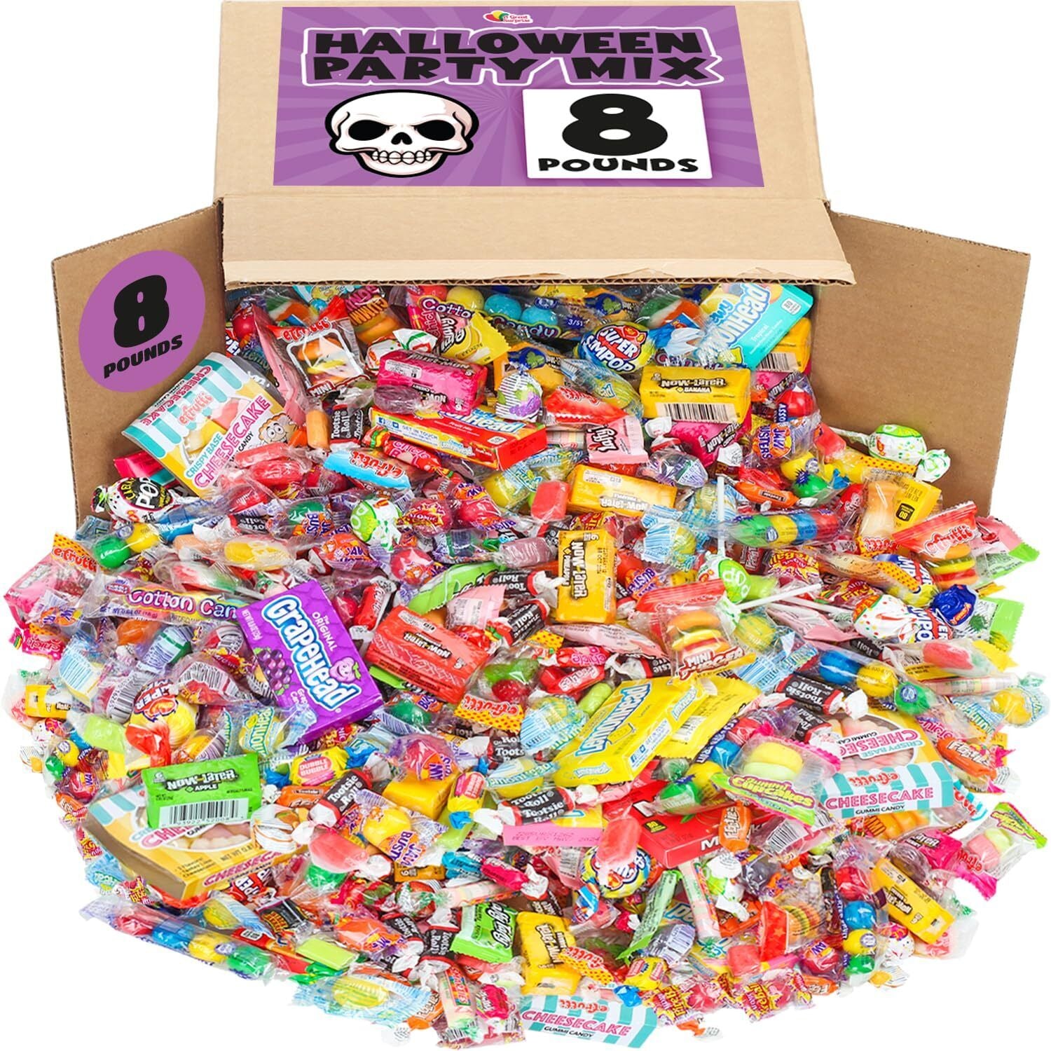 Big Bulk Candy - 8 Pounds - Holiday Individually Wrapped Candies - Parade Can...